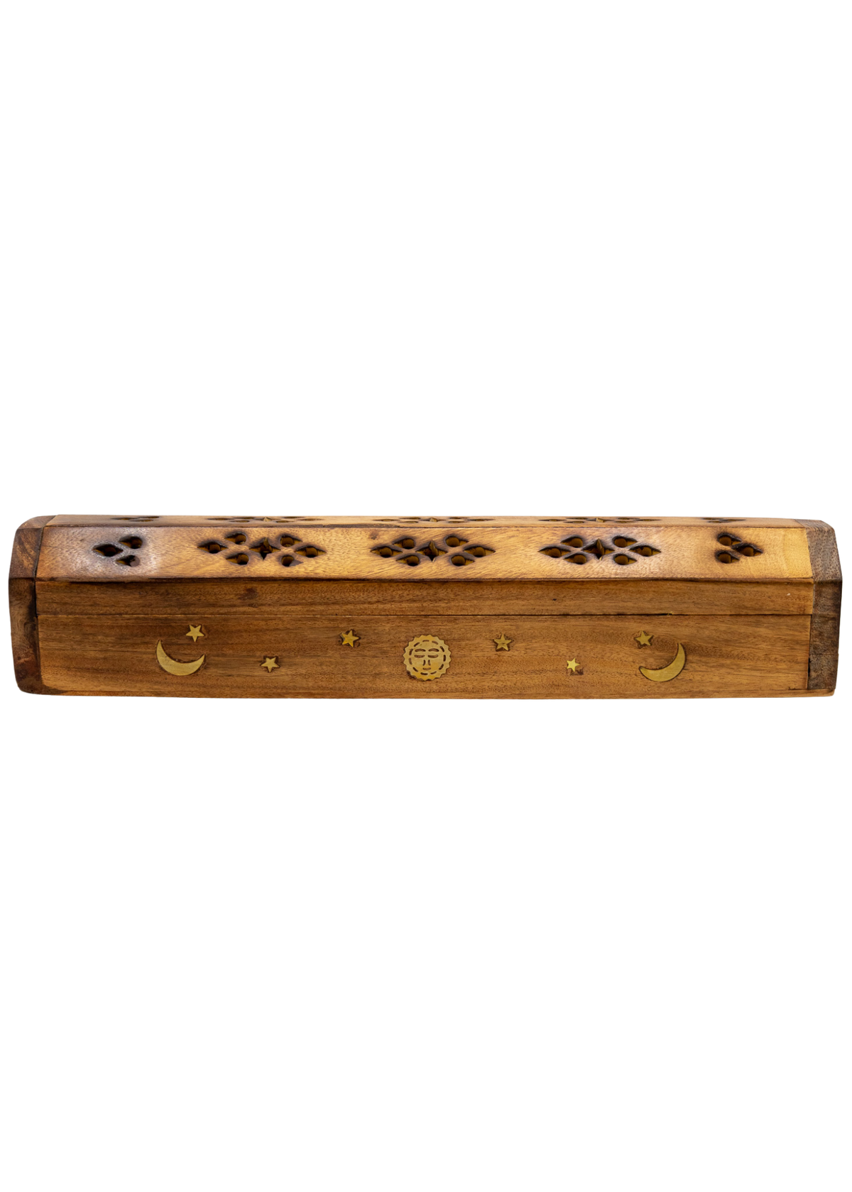 Brass Inlay Sun & Moon Coffin Incense Burner