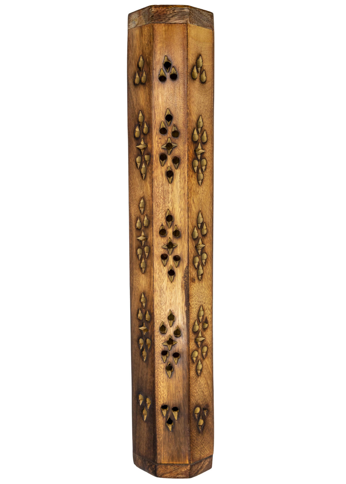 Brass Inlay Sun & Moon Coffin Incense Burner